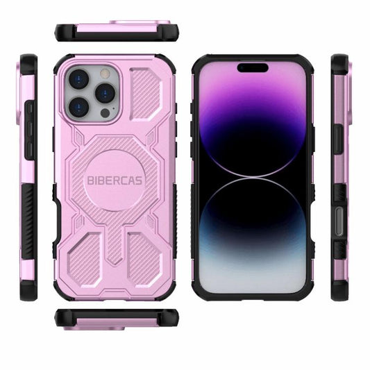 For iPhone 16 Pro Max BIBERCAS Real Color Series MagSafe Shockproof Phone Case(Pink) by BIBERCAS