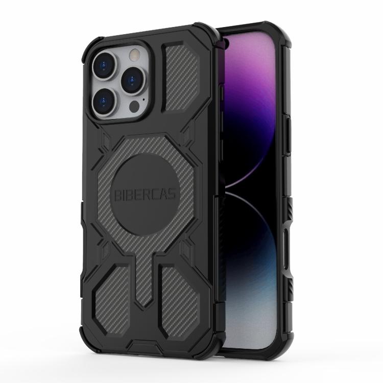 For iPhone 16 Pro Max BIBERCAS Real Color Series MagSafe Shockproof Phone Case(Black) by BIBERCAS