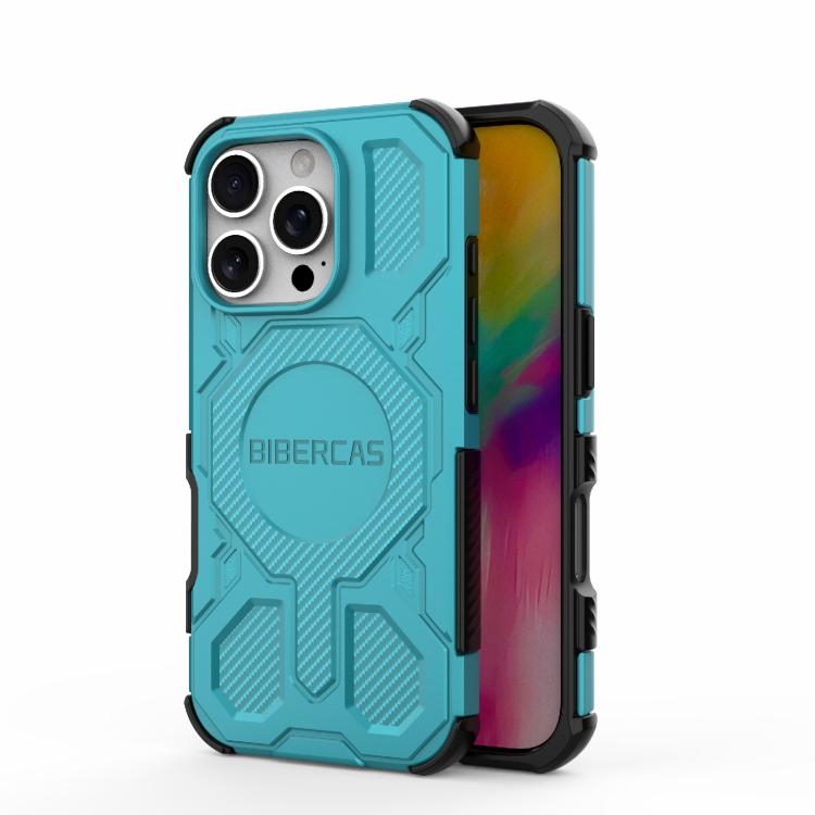 For iPhone 16 Pro BIBERCAS Real Color Series MagSafe Shockproof Phone Case(Green) by BIBERCAS