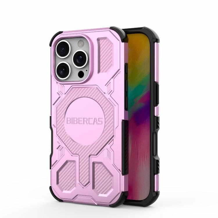 For iPhone 16 Pro BIBERCAS Real Color Series MagSafe Shockproof Phone Case(Pink) by BIBERCAS