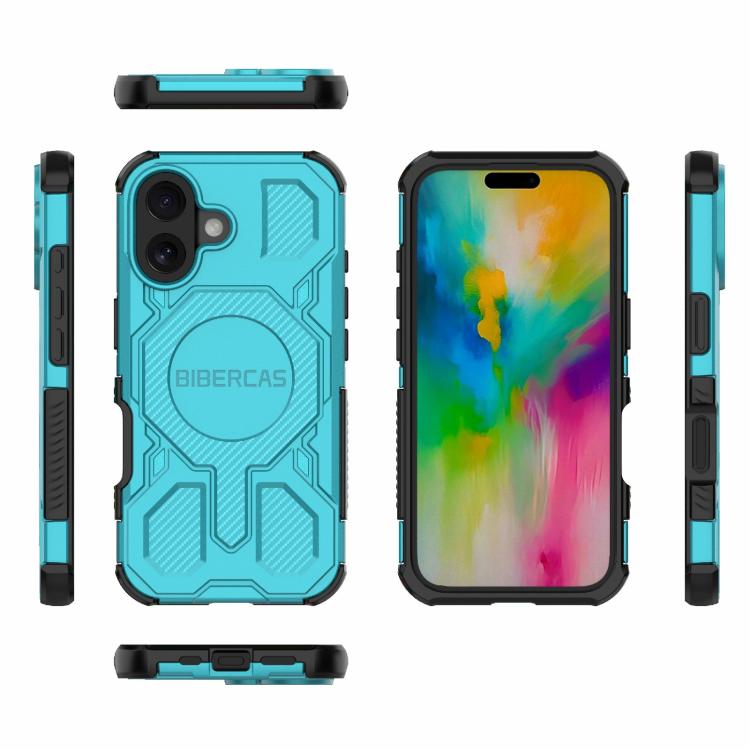 For iPhone 16 BIBERCAS Real Color Series MagSafe Shockproof Phone Case(Green) by BIBERCAS
