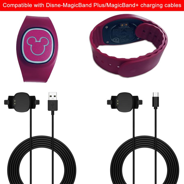 For Disney MagicBand+ xDfind Smart Bracelet Charging Cable, USB-A Interface, Length: 1m(Black) by xDfind