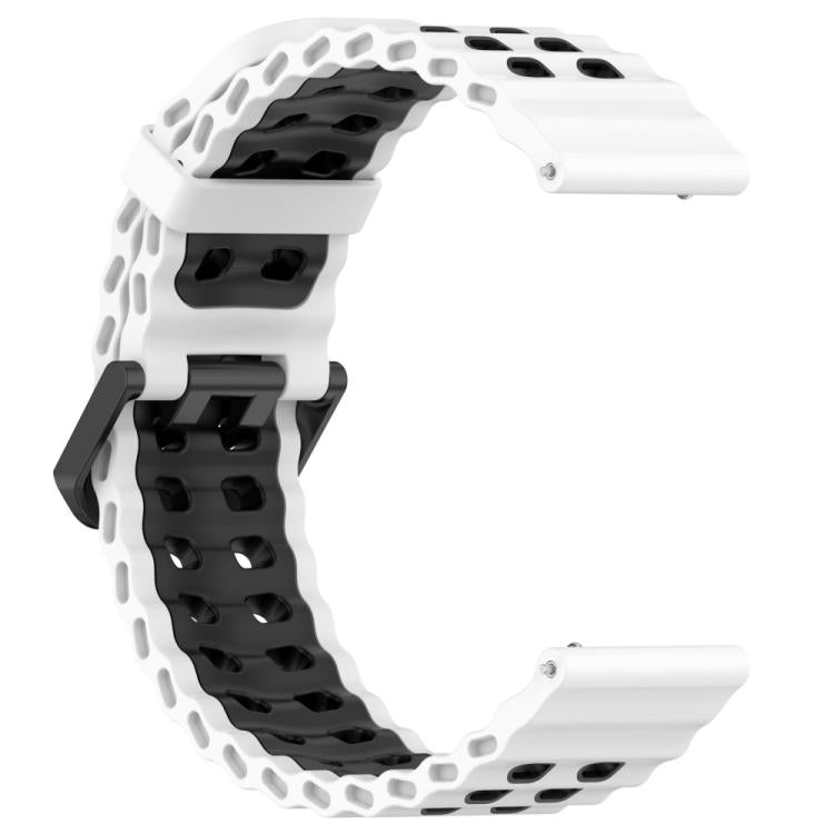 For Suunto 9 / 7 / Spartan Sport xDfind Ocean Dual Pin Buckle Silicone Watch Band(White Black) by xDfind