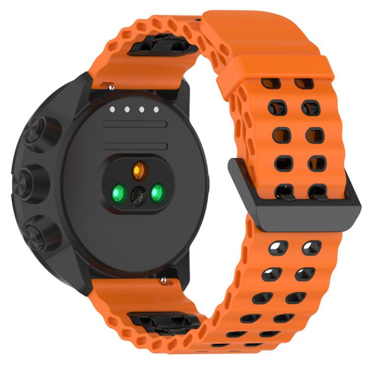 For Suunto 9 / 7 / Spartan Sport xDfind Ocean Dual Pin Buckle Silicone Watch Band(Orange Black) by xDfind