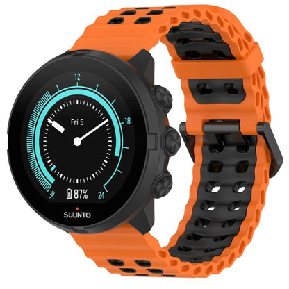 For Suunto 9 / 7 / Spartan Sport xDfind Ocean Dual Pin Buckle Silicone Watch Band(Orange Black) by xDfind