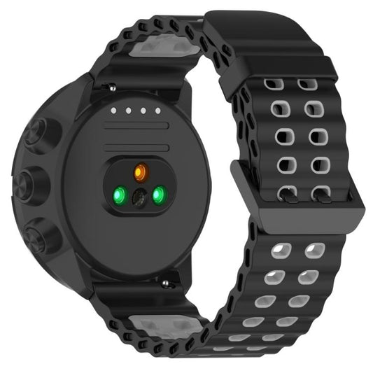 For Suunto 9 / 7 / Spartan Sport xDfind Ocean Dual Pin Buckle Silicone Watch Band(Black Grey) by xDfind