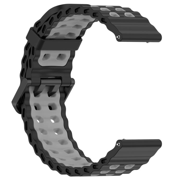 For Suunto 9 / 7 / Spartan Sport xDfind Ocean Dual Pin Buckle Silicone Watch Band(Black Grey) by xDfind