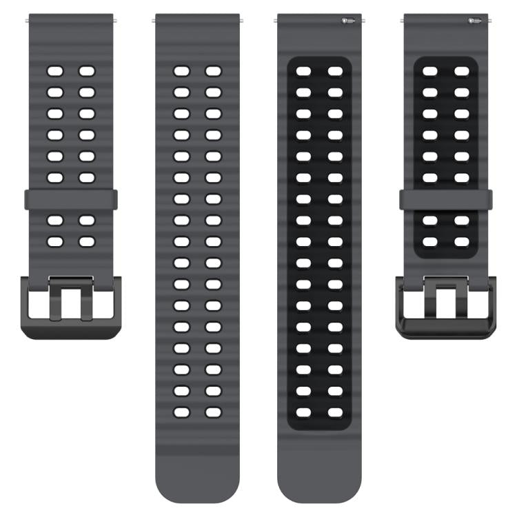 For Suunto 9 / 7 / Spartan Sport xDfind Ocean Dual Pin Buckle Silicone Watch Band(Black Grey) by xDfind