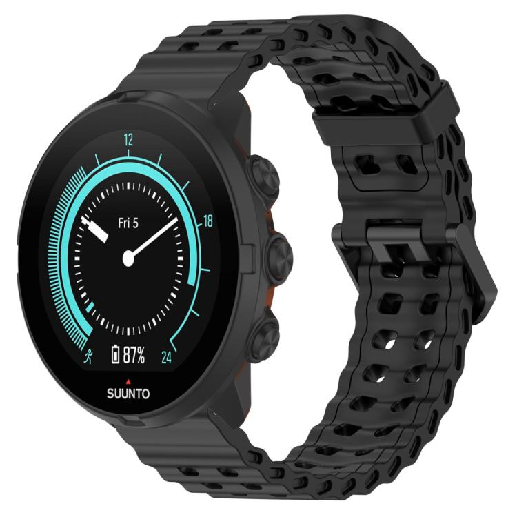 For Suunto 9 / 7 / Spartan Sport xDfind Ocean Dual Pin Buckle Silicone Watch Band(Black) by xDfind