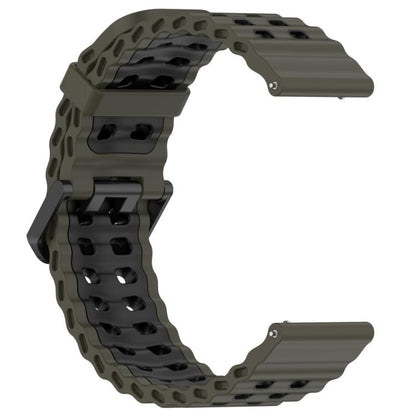 For Suunto 9 / 7 / Spartan Sport xDfind Ocean Dual Pin Buckle Silicone Watch Band(Army Green Black) by xDfind