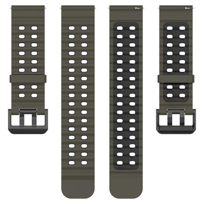 For Suunto 9 / 7 / Spartan Sport xDfind Ocean Dual Pin Buckle Silicone Watch Band(Army Green Black) by xDfind