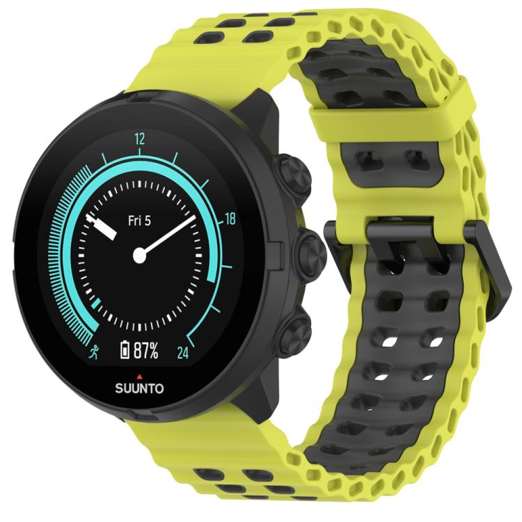 For Suunto 9 / 7 / Spartan Sport xDfind Ocean Dual Pin Buckle Silicone Watch Band(Lime Grey) by xDfind