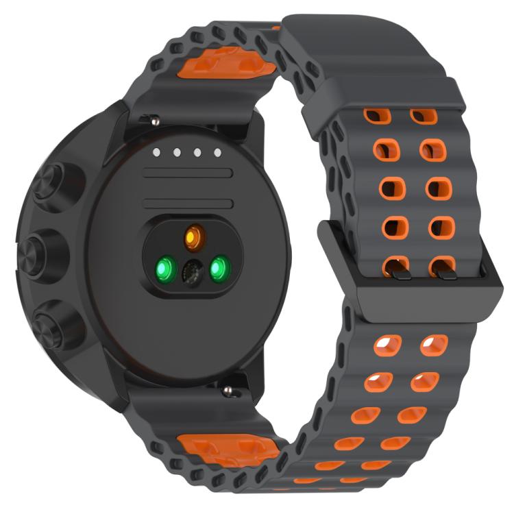 For Suunto 9 / 7 / Spartan Sport xDfind Ocean Dual Pin Buckle Silicone Watch Band(Space Grey Orange) by xDfind