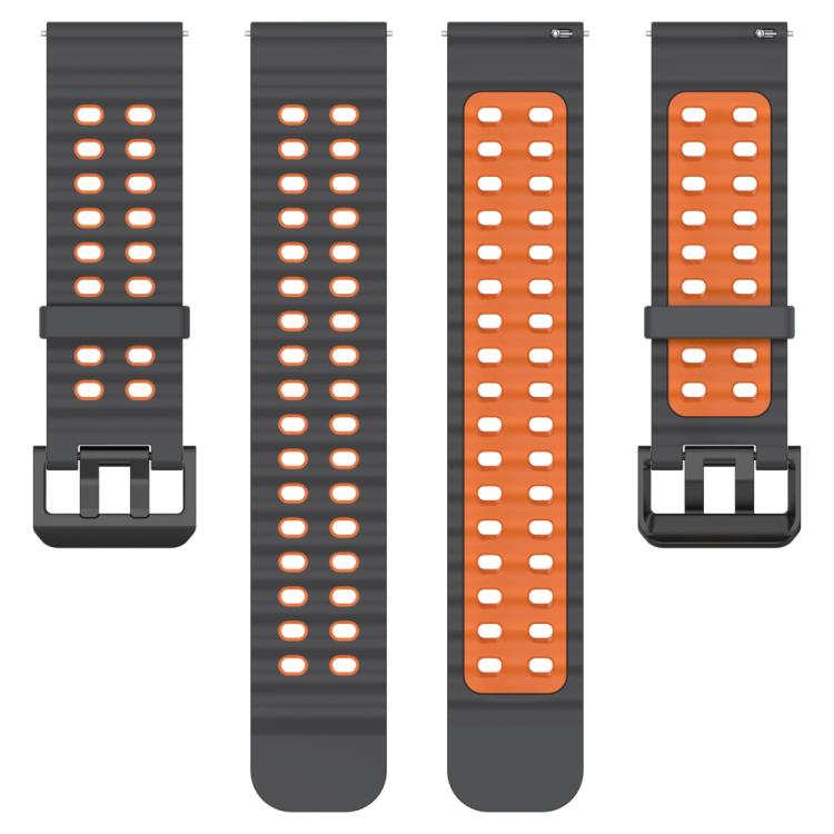 For Suunto 9 / 7 / Spartan Sport xDfind Ocean Dual Pin Buckle Silicone Watch Band(Space Grey Orange) by xDfind