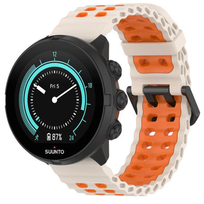 For Suunto 9 / 7 / Spartan Sport xDfind Ocean Dual Pin Buckle Silicone Watch Band(Starlight Orange) by xDfind