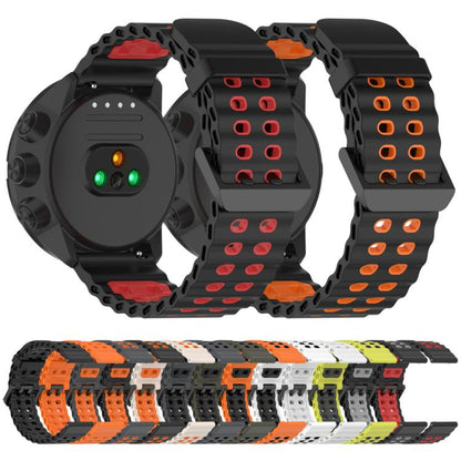 For Suunto 9 / 7 / Spartan Sport xDfind Ocean Dual Pin Buckle Silicone Watch Band(Orange Black) by xDfind