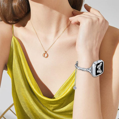 For Apple Watch 42 / 44 / 45 / 46 / 49mm xDfind Twist Bracelet Diamond Metal Watch Band(Silver) by xDfind