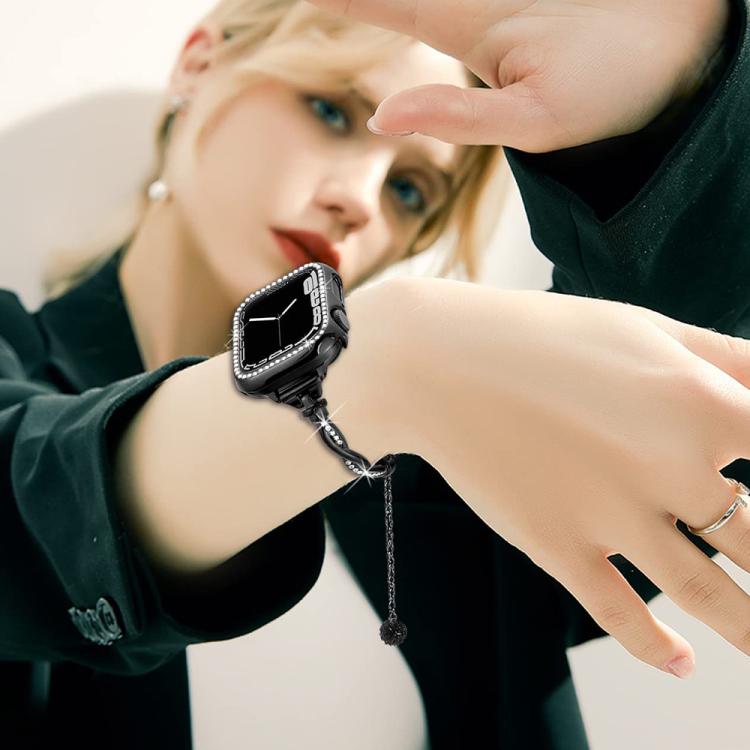 For Apple Watch 38 / 40 / 41 / S10 42mm xDfind Twist Bracelet Diamond Metal Watch Band(Silver) by xDfind