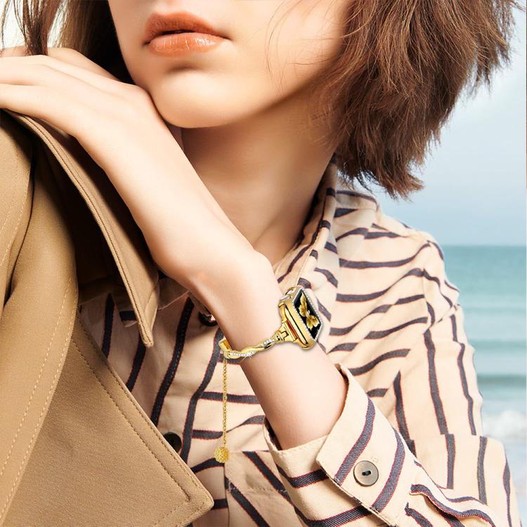 For Apple Watch 38 / 40 / 41 / S10 42mm xDfind Twist Bracelet Diamond Metal Watch Band(Gold) by xDfind