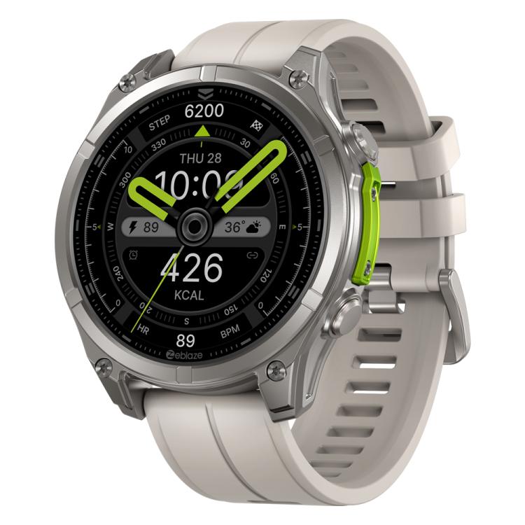 Zeblaze Vibe 8 Rugged Outdoor Smart Watch 1.43 inch Screen 5 ATM & IP69K Built-in Flashlight(Grey) by Zeblaze