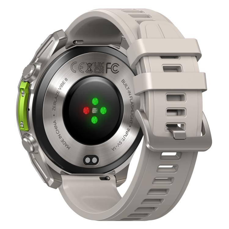 Zeblaze Vibe 8 Rugged Outdoor Smart Watch 1.43 inch Screen 5 ATM & IP69K Built-in Flashlight(Grey) by Zeblaze