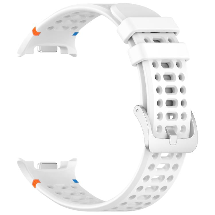 For Samsung Galaxy Watch8 / Watch8 Classic xDfind Alloy Silver Buckle Breathable Hole Silicone Watch Band(White) by xDfind