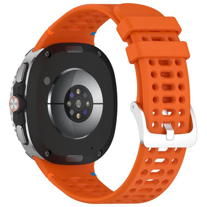 For Samsung Galaxy Watch8 / Watch8 Classic xDfind Alloy Silver Buckle Breathable Hole Silicone Watch Band(Orange) by xDfind