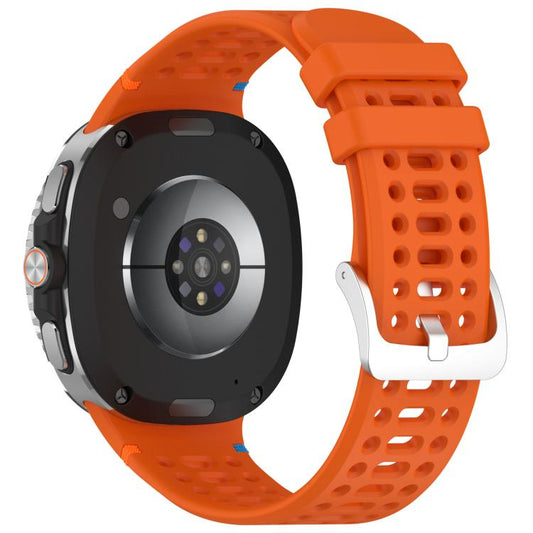 For Samsung Galaxy Watch8 / Watch8 Classic xDfind Alloy Silver Buckle Breathable Hole Silicone Watch Band(Orange) by xDfind