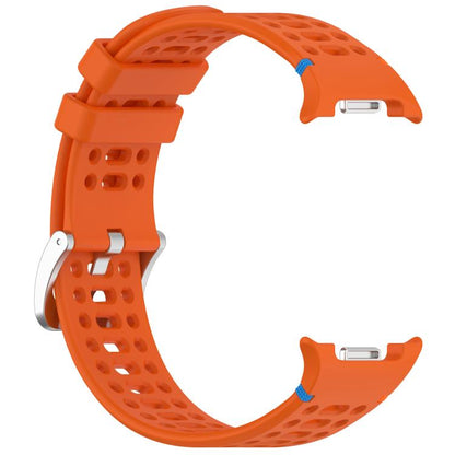 For Samsung Galaxy Watch8 / Watch8 Classic xDfind Alloy Silver Buckle Breathable Hole Silicone Watch Band(Orange) by xDfind