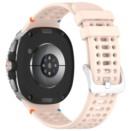 For Samsung Galaxy Watch8 / Watch8 Classic xDfind Alloy Silver Buckle Breathable Hole Silicone Watch Band(Pink) by xDfind