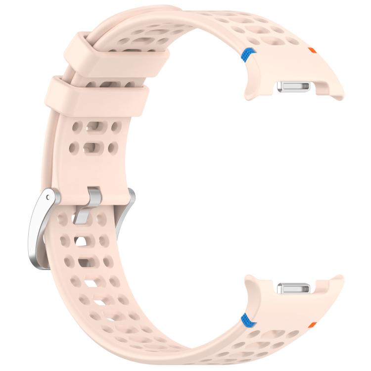 For Samsung Galaxy Watch8 / Watch8 Classic xDfind Alloy Silver Buckle Breathable Hole Silicone Watch Band(Pink) by xDfind