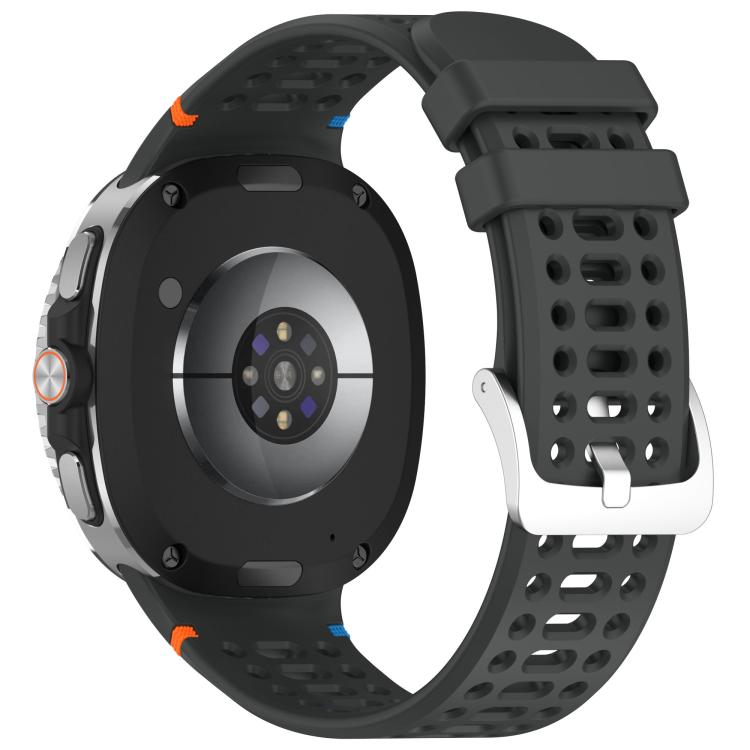 For Samsung Galaxy Watch8 / Watch8 Classic xDfind Alloy Silver Buckle Breathable Hole Silicone Watch Band(Official Space Grey) by xDfind