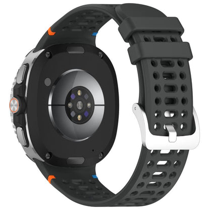 For Samsung Galaxy Watch8 / Watch8 Classic xDfind Alloy Silver Buckle Breathable Hole Silicone Watch Band(Official Space Grey) by xDfind