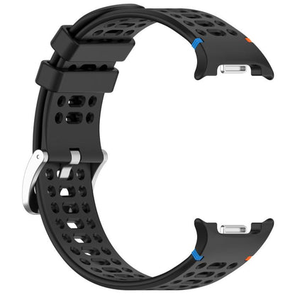 For Samsung Galaxy Watch8 / Watch8 Classic xDfind Alloy Silver Buckle Breathable Hole Silicone Watch Band(Black) by xDfind
