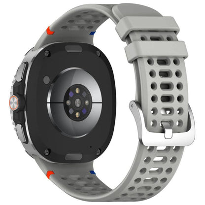 For Samsung Galaxy Watch8 / Watch8 Classic xDfind Alloy Silver Buckle Breathable Hole Silicone Watch Band(Light Grey) by xDfind