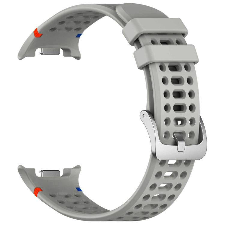 For Samsung Galaxy Watch8 / Watch8 Classic xDfind Alloy Silver Buckle Breathable Hole Silicone Watch Band(Light Grey) by xDfind