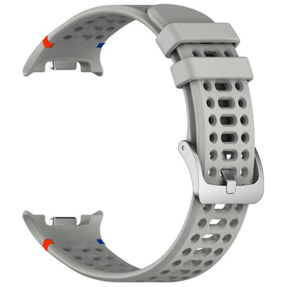 For Samsung Galaxy Watch8 / Watch8 Classic xDfind Alloy Silver Buckle Breathable Hole Silicone Watch Band(Light Grey) by xDfind