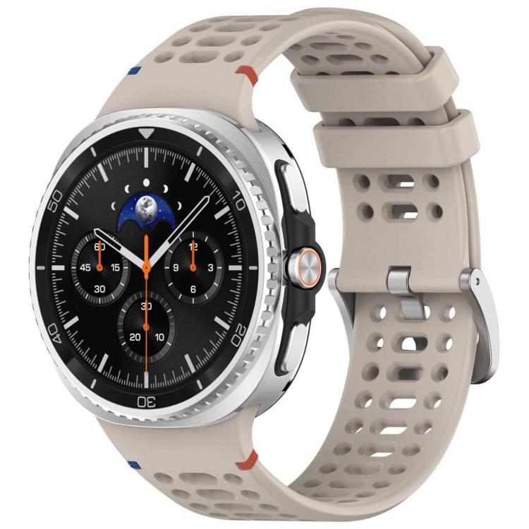 For Samsung Galaxy Watch8 / Watch8 Classic xDfind Alloy Silver Buckle Breathable Hole Silicone Watch Band(Starlight) by xDfind