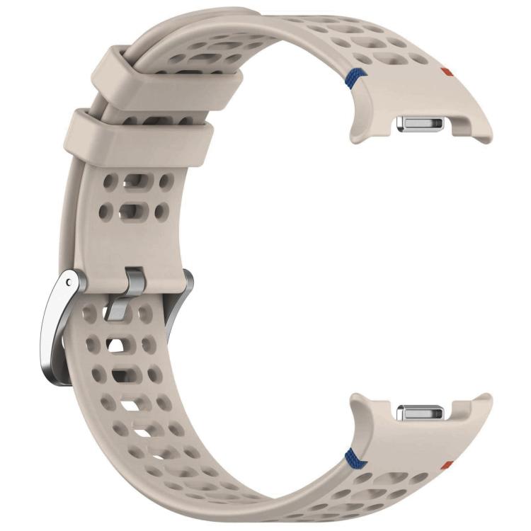 For Samsung Galaxy Watch8 / Watch8 Classic xDfind Alloy Silver Buckle Breathable Hole Silicone Watch Band(Starlight) by xDfind