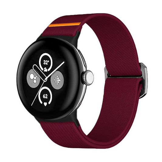 For Google Pixel Watch / Watch2 / Watch3 41mm xDfind Elastic Nylon Watch Band(Wine Red) by xDfind
