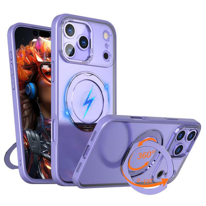 For iPhone 17 Pro Max kalebol MagSafe Metal Ring Holder Phone Case(Light Purple) by Kalebol