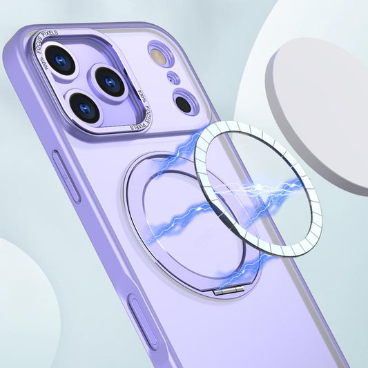 For iPhone 17 Pro Max kalebol MagSafe Metal Ring Holder Phone Case(Light Purple) by Kalebol