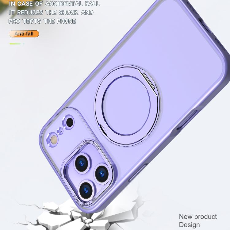 For iPhone 17 Pro Max kalebol MagSafe Metal Ring Holder Phone Case(Light Purple) by Kalebol