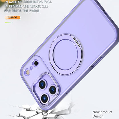 For iPhone 17 Pro Max kalebol MagSafe Metal Ring Holder Phone Case(Light Purple) by Kalebol