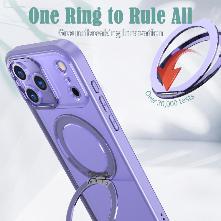 For iPhone 17 Pro Max kalebol MagSafe Metal Ring Holder Phone Case(Light Purple) by Kalebol