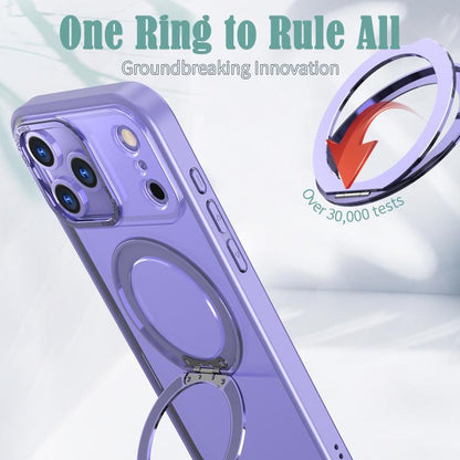 For iPhone 17 Pro Max kalebol MagSafe Metal Ring Holder Phone Case(Light Purple) by Kalebol