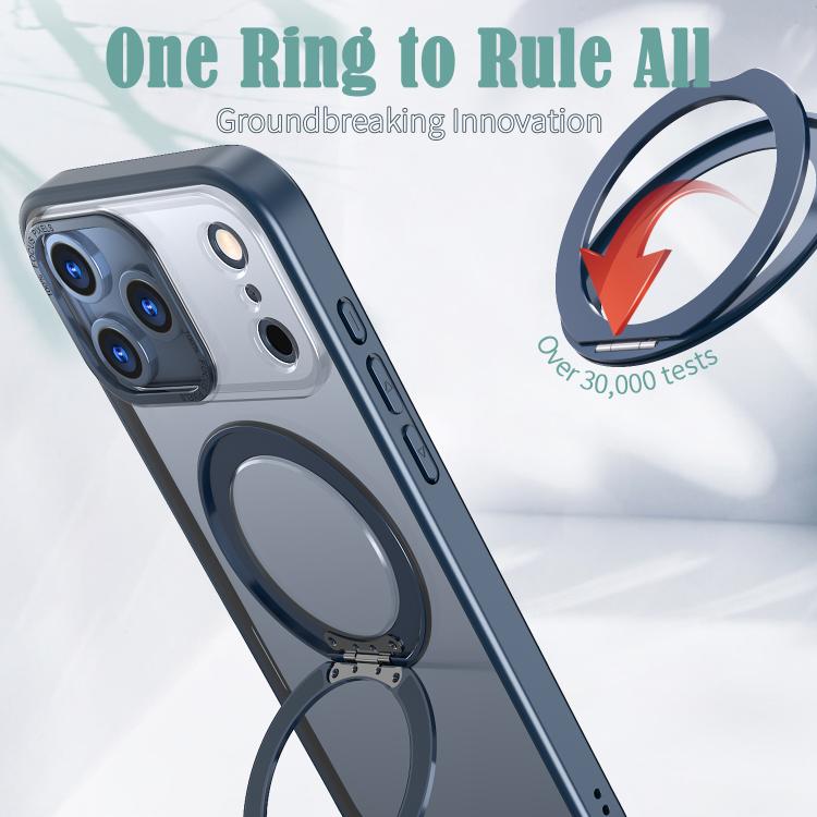 For iPhone 17 Pro Max kalebol MagSafe Metal Ring Holder Phone Case(Blue) by Kalebol