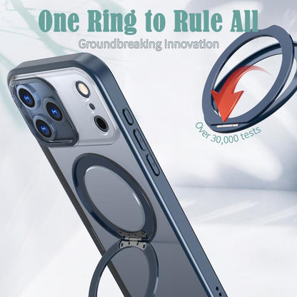 For iPhone 17 Pro Max kalebol MagSafe Metal Ring Holder Phone Case(Blue) by Kalebol