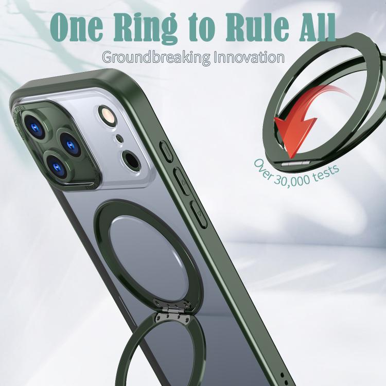 For iPhone 17 Pro Max kalebol MagSafe Metal Ring Holder Phone Case(Green) by Kalebol