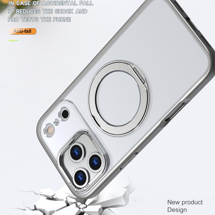 For iPhone 17 Pro Max kalebol MagSafe Metal Ring Holder Phone Case(Titanium Gray) by Kalebol